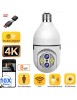Caméra de Surveillance Intérieure Ampoule 4K 8MP Zoom 10X Sécurité à Domicile WiFi Suivi automatique + Lecteur + Carte Micro SD