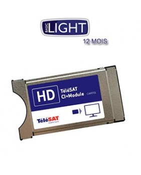 Abonnement Télésat Basic Light - 28 Chaînes - 12 mois + Module CI Mediaguard