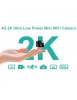 Mini caméra de surveillance IP WiFi HD 4G 2K, de sécurité sans fil, batterie Rechargeable 2000mAh + Carte micro TF 256 gb