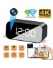 Mini caméra d'horloge de Wifi, 4K HD de surveillance de sécurité à domicile résistant à 2.4 G et de vision nocturne + Carte micr