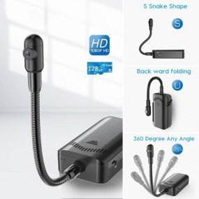 Caméra Wifi sans Fil HD, Objectif Réglable Push Photo, Grand Angle 90 °, en Alliage avec un tuyau métallique d'aluminium + Carte