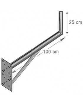 Fixation Murale L Support Antenne Et Parabole 25 X 100 cm - Déport 1 mètre pour Grande Parabole