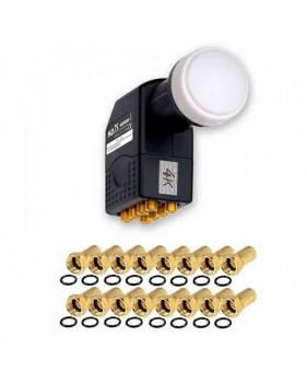 Pack BEST GERMANY LNB Octo 0,1dB Tête parabole 8 sorties + 16 Fiches F