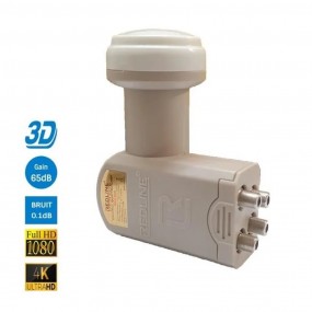 LNB Quattro High Gain 65 dB – Facteur Bruit 0,1dB Full HD 4K TNTSAT ASTRA FRANSAT