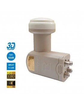 LNB Quattro High Gain 65 dB – Facteur Bruit 0,1dB Full HD 4K TNTSAT ASTRA FRANSAT