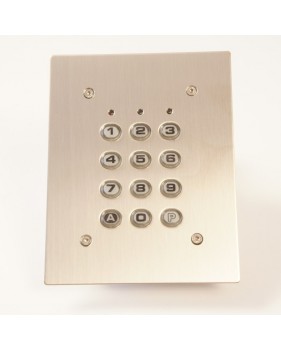 Clavier à code filaire SU2EAB touches abs à encastrer avec plastron inox SU2EAB - 12/24V AC-DC - 60 codes