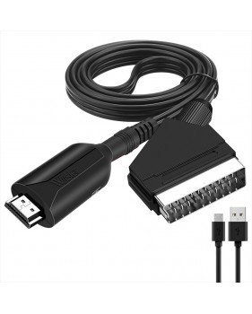 Adaptateur audio vidéo portable HDMI vers câble péritel convertisseur de fils avec câble USB pour TV HD lignes DVD 720P 1080P