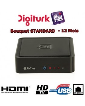 Abonnement IPTV Digiturk Play - Pack Standard - 12 mois + Récepteur IPTV AIRTIES