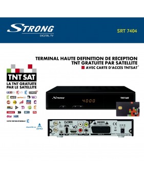Récepteur Décodeur Enregistreur Satellite HD STRONG SRT 7404 + Carte TNTSAT - chaînes TNT et radio ASTRA 19.2, Time-Shift