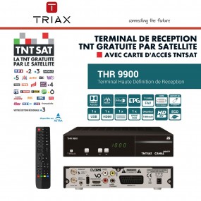 Récepteur Décodeur Satellite HD TRIAX THR 9900 + Carte TNTSAT - CANAL READY, PVR Ready, Time Shift, Terminal Enregistreur Numéri