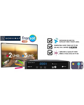 Décodeur FRANSAT 4K Servimat Sirius + Carte FRANSAT