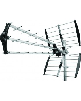 Antenne d'extérieur Trinappe: Réception TNT à 470 MHz, 18 dB, Canaux 21-69, 105 cm de longueur avec un filtre de 4- 5G intégré