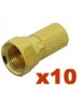 Fiche F haute de gamme doré - 7 mm sans joint torique - colisage 10 pièces