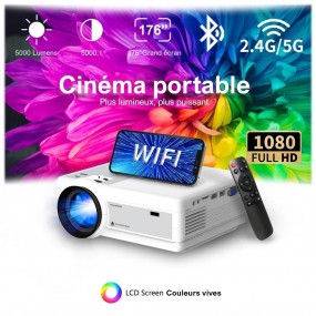 Vidéoprojecteur Full HD 1080P 4K Wifi Mini LED Portable Projecteur 2.4G 5G Bluetooth Pour Smartphone Vidéo Home Office Camping