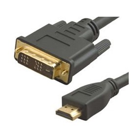 Cordon HDMI male - DVI male, 3m, Contacts Or