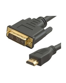 Cordon HDMI male - DVI male, 3m, Contacts Or