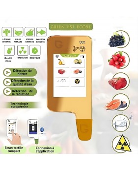 Testeur de nitrate numérique portable GREENTEST ECO6T en or, détecteur de sécurité alimentaire.