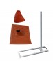 Support de chevrons de toit charpente Fixation Antenne Parabole Acier 1m Mât 48mm + Manchon Rouge + Tuile plastique / Alu Rouge