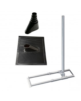 Support de chevrons de toit Charpente Fixation Antenne Parabole Acier 1m Mât 48mm + Manchon Noir + Tuile plastique / Alu Noir