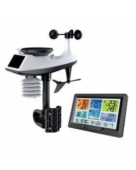 Station Météo Professionnelle Couleur Sans fil USB SM-061 – Radio-Pilotée, Capteur extérieur inclus, 2 alarmes avec fonction Sno