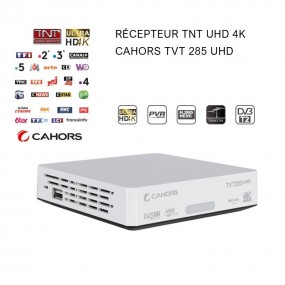 Récepteur Décodeur TNT UHD 4K Tuner Cahors TVT 285 UHD
