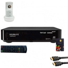 Humax Récepteur Tv Satellite Hd + Carte Tntsat V6 + Câble Hdmi + Lnb Single