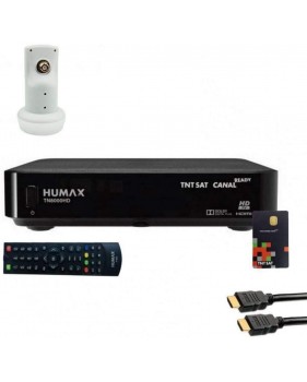 Humax Récepteur Tv Satellite Hd + Carte Tntsat V6 + Câble Hdmi + Lnb Single