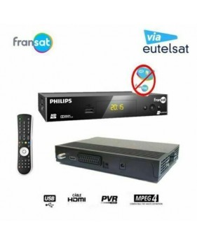 Recepteur Satellite Philips Eutelsat Dsr3031f Fransat+hdmi+cable 12v(sans Carte)