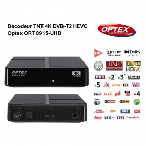 Décodeur TNT 4k BOX - DVB-T2 HEVC Optex ORT 8915