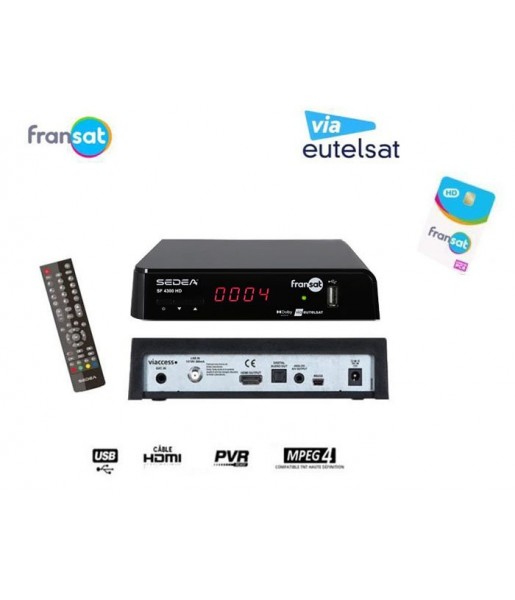 Sedea Récepteur Satellite Fransat – Sf 4300 Hd (eutelsat 5° Ouest) (vendu Avec Carte)