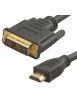 Cordon HDMI male - DVI male, 5m, Contacts Or