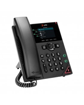 Téléphone IP - Polycom VVX 250 - Logiciel Polycom Obi, 4 lignes IP, Audio HD, 2 ports Ethernet Gigabit, port USB, Ecran LCD de 2