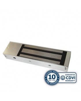 Ventouse électromagnétique aluminium rectangulaire en applique VEM600N - 600 kg - 12/24VCC - 500/250 mA LED d’état en option